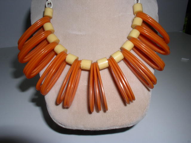 Bakelite and Celluloid Vintage Deco Necklace