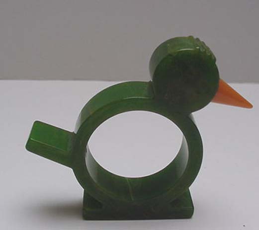 Bakelite vintage bird napkin ring