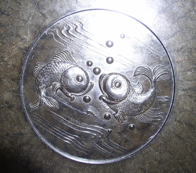 Bakelite Round Tray with a Fish Motif