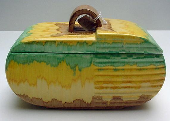 English Pottery: Beswick Deco Biscuit Barrel