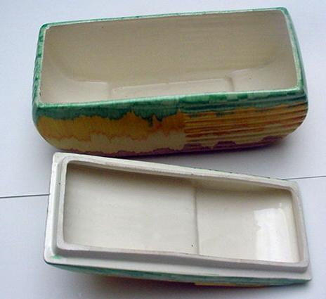 English Pottery: Beswick Deco Biscuit Barrel