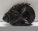 Bakelite Vintage Black Carved Bird Brooch