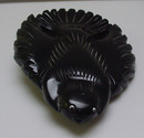 Bakelite Vintage Black Carved Bird Brooch