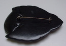 Bakelite Vintage Black Carved Bird Brooch