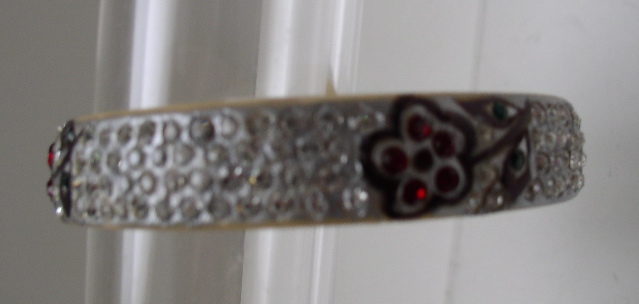 Celluloid Deco Bangle with Flower Designs