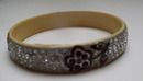 Celluloid Deco Bangle with Flower Designs