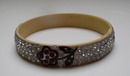 Celluloid Deco Bangle with Flower Designs