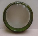 Bakelite Vintage Carved Green Bangle Bracelet