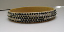 Celluloid blue and clear rhinestone Deco Bangle