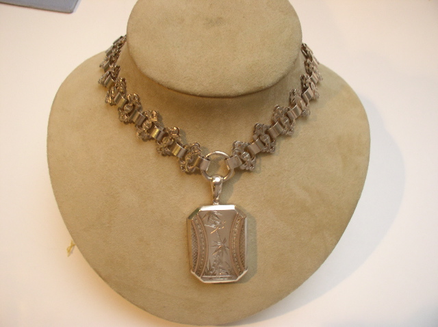 Victorian Sterling Silver Necklace and Locket