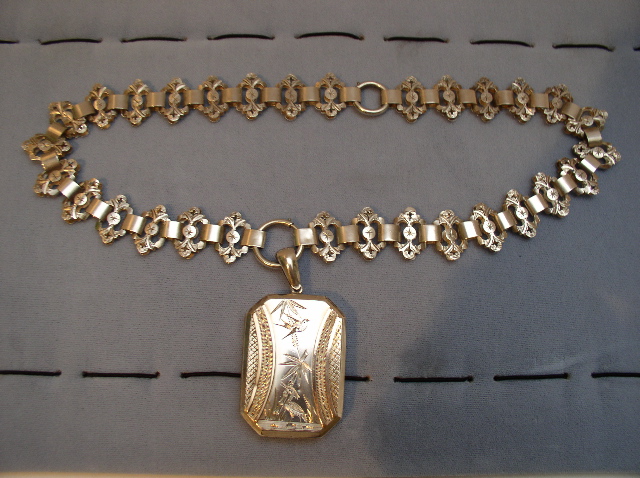 Victorian Sterling Silver Necklace and Locket