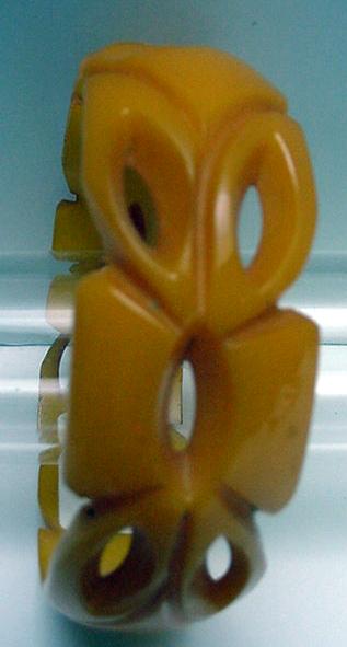 Bakelite Butterscotch Carved and Pierced