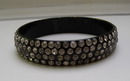 Celluloid Vintage Black and White Rhinestone Bangle