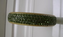Celluloid Vintage Peridot Rhinestone Bangle