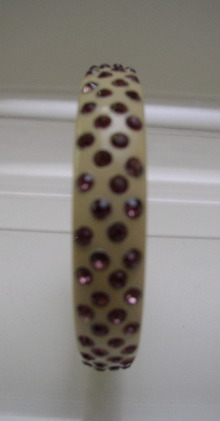 Celluloid Vintage Purple Rhinestone Bangle