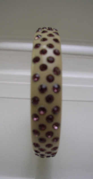 Celluloid Vintage Purple Rhinestone Bangle