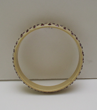 Celluloid Vintage Purple Rhinestone Bangle