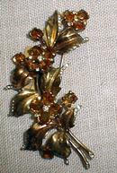 Costume:Trifari Sterling Citrine Brooch