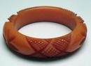 Bakelite Chunky Flower and Criss Croos Bangle