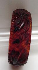 Bakelite Tortoiseshell Color Carved Bracelet