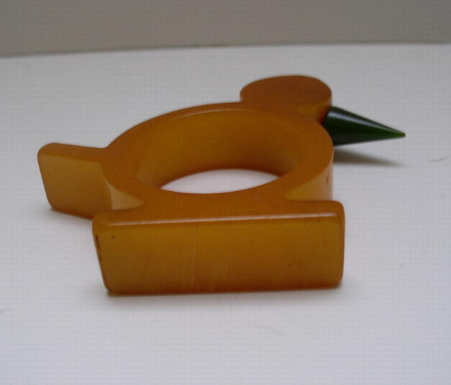 Bakelite Vintage Butterscotch Bird Napkin ring