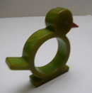 Bakelite Vintage Green Bird Napkin ring with