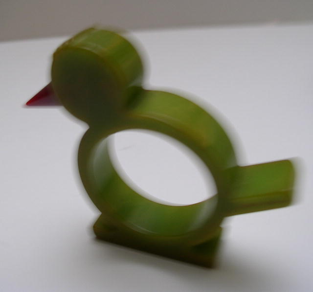 Bakelite Vintage Green Bird Napkin ring with