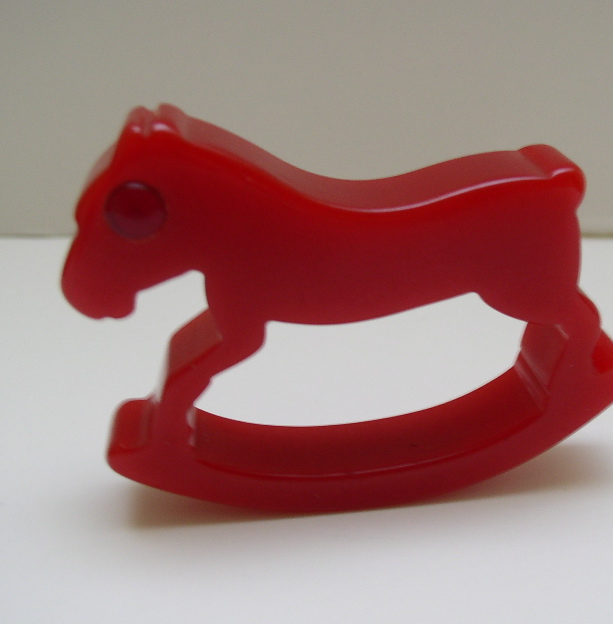 Bakelite Vintage Red Rocking Horse with Red