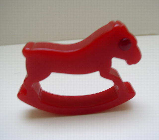 Bakelite Vintage Red Rocking Horse with Red