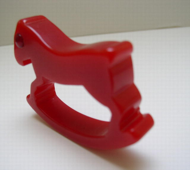 Bakelite Vintage Red Rocking Horse with Red