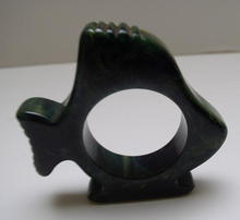 Bakelite Vintage Dark Green Marbelized Fish