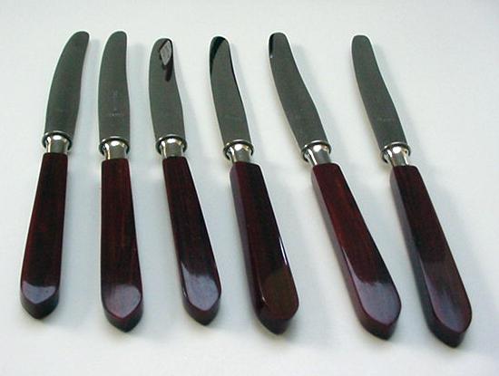 Bakelite set of German Solingen Fruit knives and holder