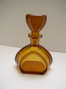 Czech Vintage Amber Color Perfume Bottle