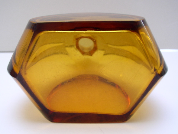 Czech Vintage Amber Color Perfume Bottle