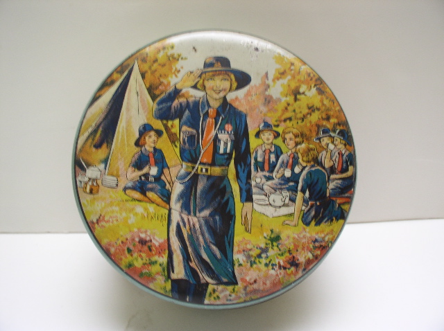 Advertising tin for the English Girl Guides