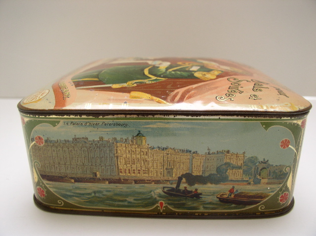 Advertising French Tin Salade Russe: Bonbons