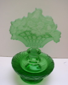 Czech Vintage Green Perfume Bottle