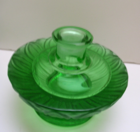 Czech Vintage Green Perfume Bottle