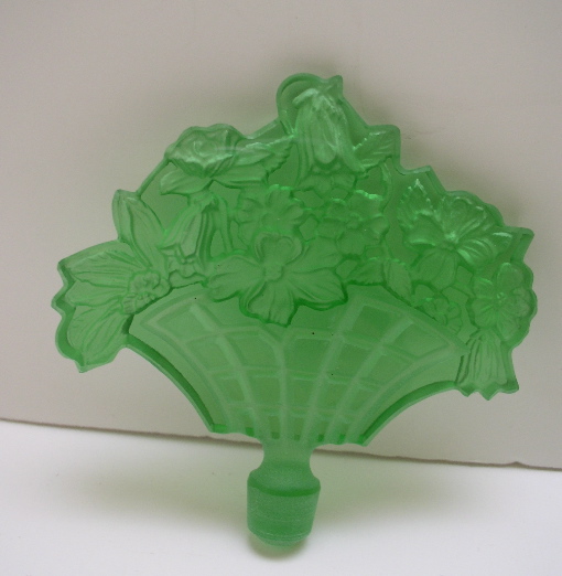 Czech Vintage Green Perfume Bottle