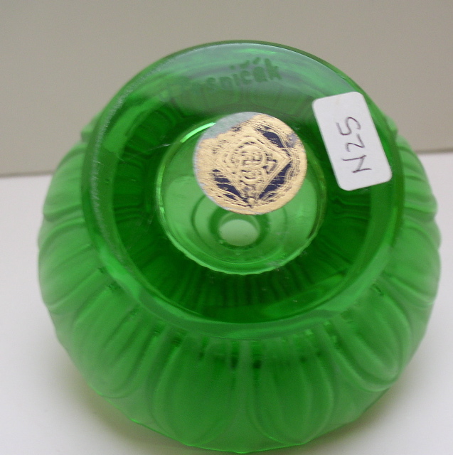 Czech Vintage Green Perfume Bottle