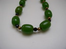 Bakelite Green and French Jet Beaded Necklace