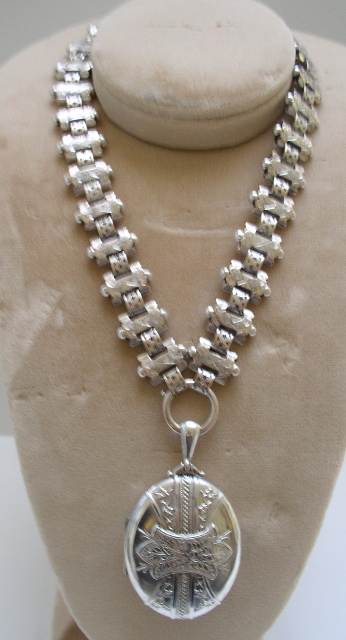 Victorian Silver Necklace with Locket