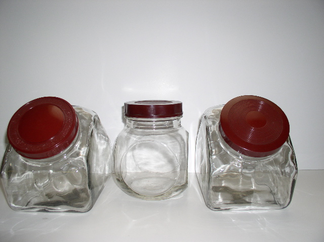 Bakelite and Glass set of three Vintage