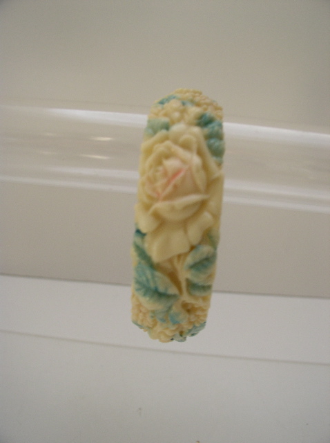 Celluloid vintage floral bangle