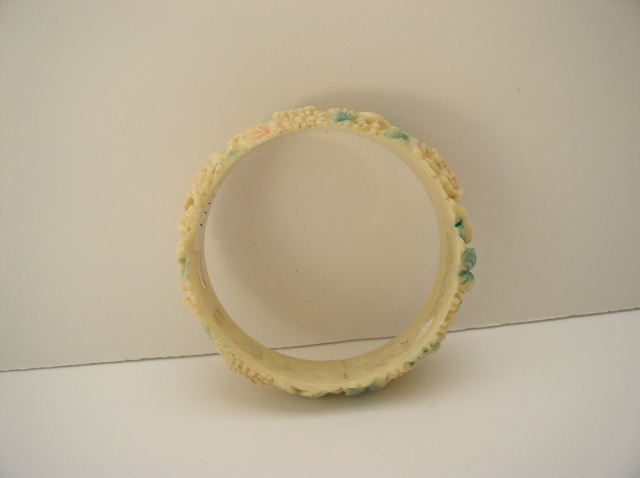 Celluloid vintage floral bangle
