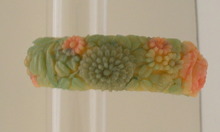 Celluloid vintage multicolored floral bangle