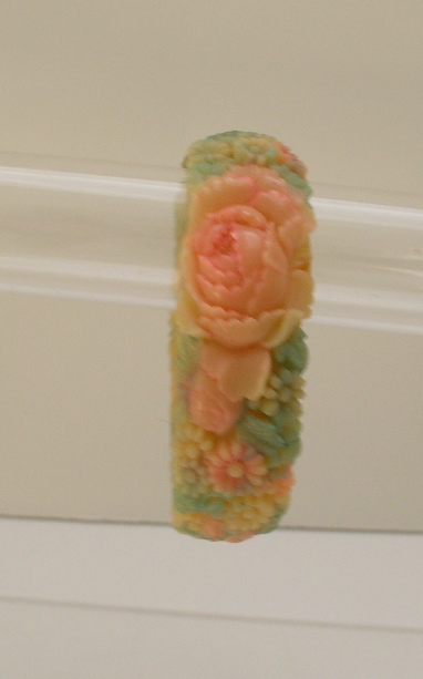 Celluloid vintage multicolored floral bangle