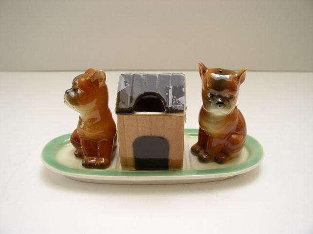 Goebel Dog Cruet: Salt Pepper Mustard