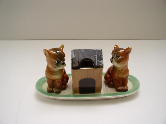 Goebel Dog Cruet: Salt Pepper Mustard