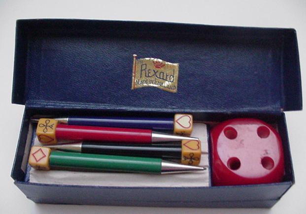 Bakelite Vintage English Bridge Pencil Set